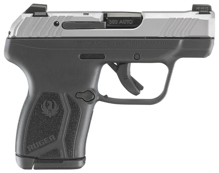 Ruger 13744 LCP Max  Compact 380 ACP 10+1 2.80" Black Oxide Steel Barrel, Matte Stainless Serrated Slide, Black Polymer Frame w/Serrated Trigger Guard w/Black Nylon Grip                               