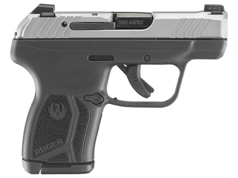 Ruger 13744 LCP Max Compact 380 ACP 10+1 2.80" Black Oxide Steel Barrel, Matte Stainless Serrated Slide, Black Polymer Frame w/Serrated Trigger Guard w/Black Nylon Grip