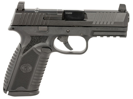FN 66101381 510 MRD Full Size 10mm Auto 10+1, 4.10" Black Target Crown Steel Barrel, Black PVD Optic Cut/Serrated Steel Slide & Polymer Frame w/Picatinny Rail, Ambidextrous