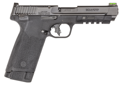 Smith & Wesson 13433 M&P 22 Magnum  22 WMR 30+1 (2) 4.35" Tempo Barrel System, Black, Polymer Frame with Pic. Rail, Optic Cut Slide, Fiber Optic Sight, Flat Faced Trigger, Ambi Controls               