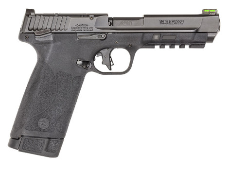 Smith & Wesson 13433 M&P 22 Magnum 22 WMR 30+1 (2) 4.35" Tempo Barrel System, Black, Polymer Frame with Pic. Rail, Optic Cut Slide, Fiber Optic Sight, Flat Faced Trigger, Ambi Controls