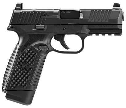 FN 66101387 545 MRD Full Size Frame 45 ACP 15+1, 4.10" Black Target Crown Steel Barrel, Black PVD Optic Cut/Serrated Steel Slide & Polymer Frame w/Picatinny Rail,  Ambidextrous                        