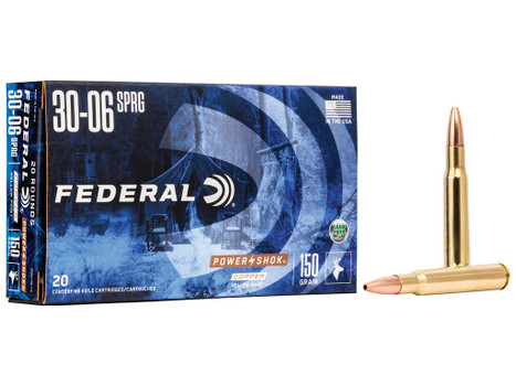 Federal 3006150LFA Power-Shok 30-06Springfield 150gr Copper Hollow Point 20 Per Box/10 Case