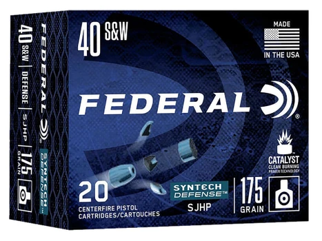 Federal S40SJT1 Syntech Defense 40S&W 175gr Segmented Jacketed Hollow Point 20 Per Box/10 Case