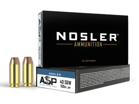 Nosler 51181 Assured Stopping Power Handgun 40S&W 150gr Jacketed Hollow Point 50 Per Box/10 Case