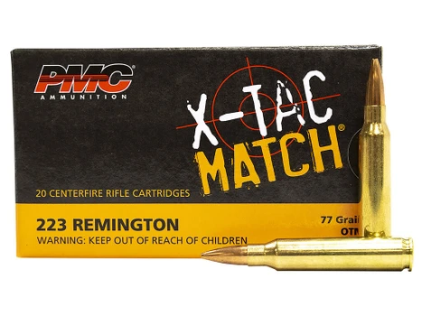 PMC 223XM X-Tac Match 223Rem 77gr Open Tip Match 20 Per Box/10 Case