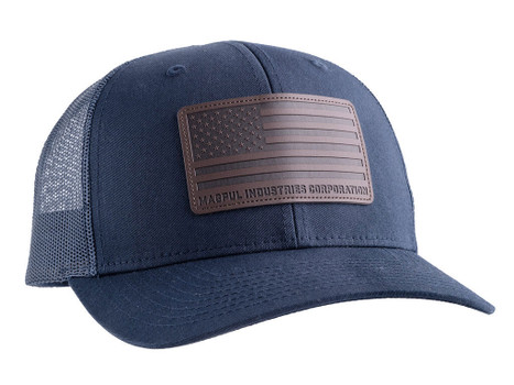 Magpul MAG1212-410 Standard Trucker Hat Navy Adjustable Snapback OSFA Structured Leather Patch
