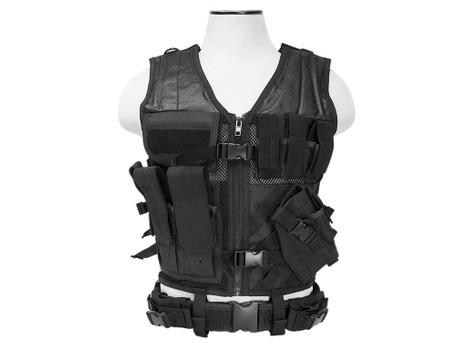 NcStar CTVL2916B Tactical Vest XL-XXL Black PVC/Mesh Webbing