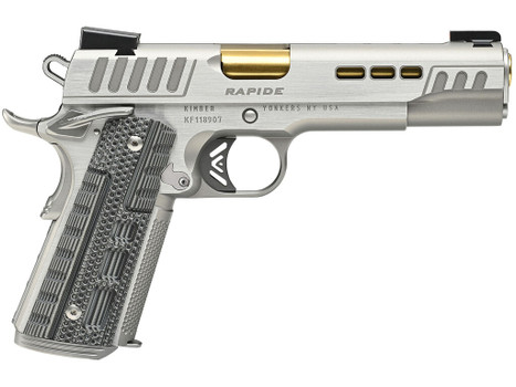 Kimber Mfg.,inc 3000423CA Rapide Dawn (CA) (MA) 45 ACP 8+1 5" KimPro Silver Front and Rear Serrations Stainless Steel Slide Gray/black Rapide G10 Grip