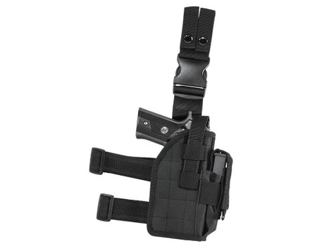 NcStar CVDLHOL2954B Drop Leg Leg Black PVC Fabric Leg Fits Full Size Semi-Auto Fits Compact Semi-Auto Right Hand
