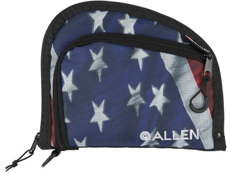 Allen 7719 Victory Auto Fit Handgun Case USA Flag Endura w/Black Trim, 1-Pocket, Knit Lining, Foam Padding & Lockable Zippers 9" x 7" Interior Dimensions