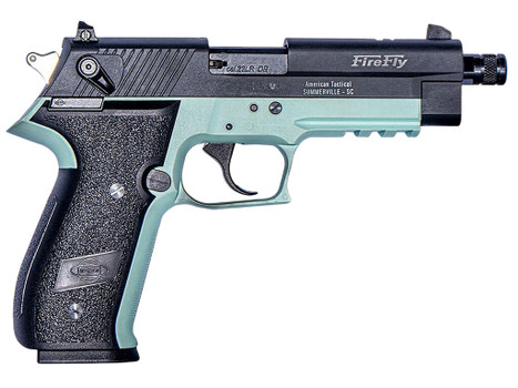 GSG GERG2213TFFMA FireFly 22 LR 13+1 4.90" Black Threaded Barrel, Aluminum Serrated Slide, Mint Aluminum Frame w/Picatinny Rail, Textured Grip