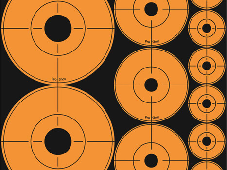 Pro-Shot ASSORTEDDOT Peel & Stick Target Dots Black/Orange 10 Pack