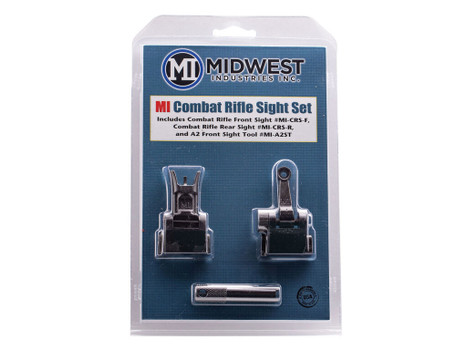 Midwest Industries MICRSSET Combat Rifle Sight Set Black Flip Up Front & Rear for AR-15, M16, M4