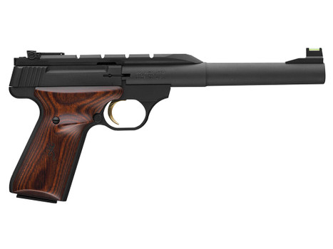 Browning 051499490 Buck Mark Hunter 22 LR 10+1 7.25" Tapered Bull Barrel, Matte Black Optic Ready/Serrated Steel Slide, Matte Black Aluminum Frame, Laminate Cocobolo Grips