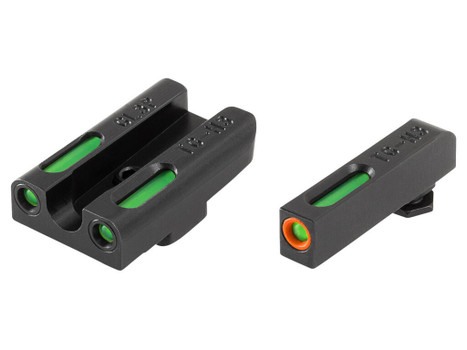 TruGlo TG13GL3PC TFX Pro Black | Green Tritium & Fiber Optic Orange Outline Front Sight Green Tritium & Fiber Optic Rear Sight