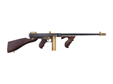 Auto-Ordnance T1ABTG 1927A-1 Deluxe Special Edition Carbine 45 ACP 20+1 18" Black Compensated Barrel, Black Steel w/Titanium Gold Appointments Receiver, American Walnut Furniture, Gold Plated Buttplat