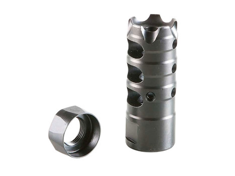 Patriot Ordnance Factory 00308 Triple Port Muzzle Brake Black Nitride 1/2"x28 Threads, 223 Rem 5.56x45mm NATO