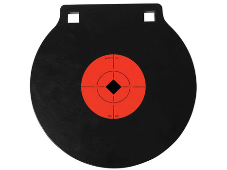 Birchwood Casey World of Targets Double Hole Pistol/Rifle Black/Orange AR500 Steel Circle w/Crosshair Diamond 0.38" Thick Hanging