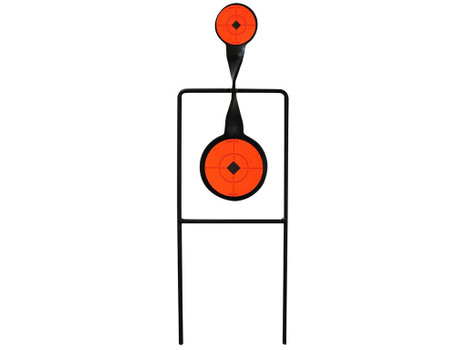 Birchwood Casey 46221 World of Targets Sharpshooter Rimfire Pistol/Rifle AR500 Steel Black/Orange Bullseye Illustration Impact Enhancement Motion