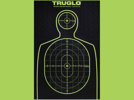 TruGlo TG13A6 Tru-See Handgun Target Self-Adhesive Heavy Paper Black/Green 12"x18" Silhouette 6 Pack