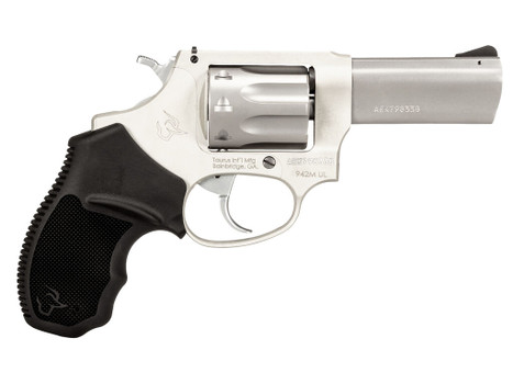 Taurus 2942M039UL 942 Ultra-Lite 22 WMR 8rd 3" Matte Stainless Finish Barrel, Matte Stainless Finish Cylinder, Stainless Anodized Finish Aluminum Frame & Finger Grooved Black Polymer Grip