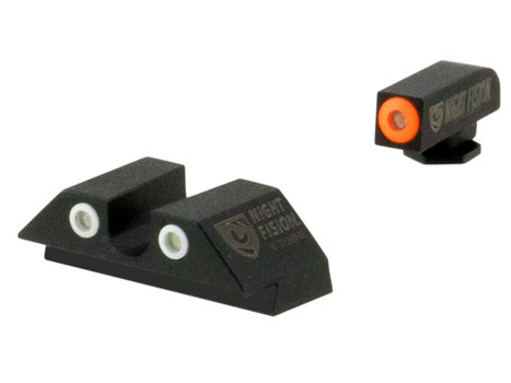 Night Fision GLK001007OGZ Tritium Night Sights For Glock Green Tritium Orange Outline Front Sight- Green Tritium Black Outline Rear Sight Glock 17/17L/19/22