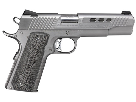 Diamondback DB1911SS 1911 Limited Edition 45 ACP 8+1 5" Stainless Match Grade Barrel, Ported/Serrated Stainless Steel Slide & Frame w/Beavertail, Black G10 Grip