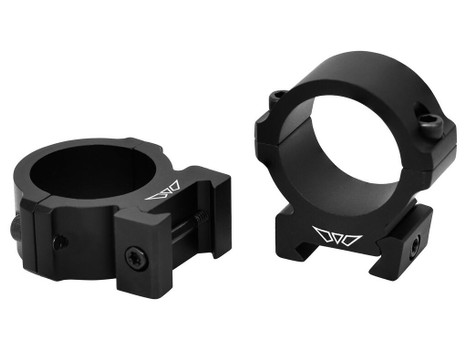 Warne V614M Horizontal Rings Vapor Matte Black 30mm Medium 0 MOA