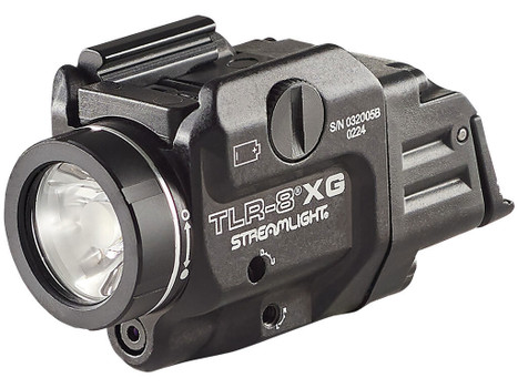 Streamlight 69434 TLR-8A Flex w/Laser Black Anodized Aluminum, 500 Lumens White LED, Green Laser 140 Meters Beam, Rail Clamp Mount