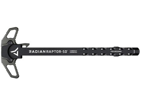 Radian Weapons R0561 Raptor SD Ambi Charging Handle, Radian Gray, Gas Ported Shaft, Fits Mil-Spec AR-15/M16 Platform