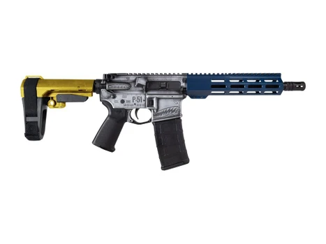 Shark Coast Tactical SCC07442P51-P P-51 Mustang 5.56 NATO 30+1 10.50" Black Nitride Threaded Barrel, Aluminum Receiver w/Picatinny Rail, M-LOK Handguard, Polymer SB Tactical SBA3 Brace, Magpul MOE Gri