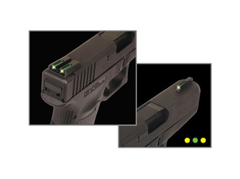 TruGlo TG131MPTY TFO Green/Tritium/Fiber Optic Front Sight-Yellow/Tritium/Fiber Optic Rear Sight Smith & Wesson M&P