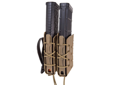 High Speed Gear 162R01CB X2R Taco V2 Mag Pouch Double, Coyote Brown Polymer, Belt Clip/MOLLE U-Mount, Compatible w/ AR/AK Rifle Mags