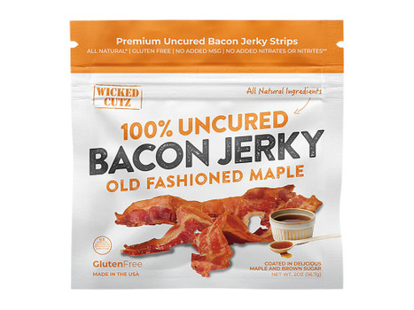 Wicked Cutz WCPJ02MA Old Fashioned Maple Bacon Jerky 2 Servings 10 Pack