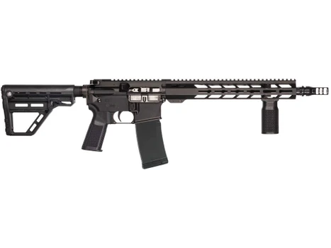 Patriot Ordnance Factory 02548 P-15 Base SMU 300 Blackout 30+1 13.75" Black Nitride Match Grade Barrel, Black Anodized Aluminum Receiver w/Picatinny Rail, M-LOK Handguard, Black Amend2 Adjustable Poly