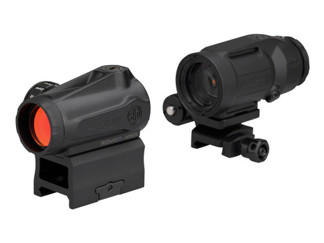 Sig Sauer Electro-Optics SORJMSR501 Romeo-MSR Gen II w/Juliet5 Micro Magnifier Black 1x20mm/5x42mm, 2 MOA Red Dot and Magnifier