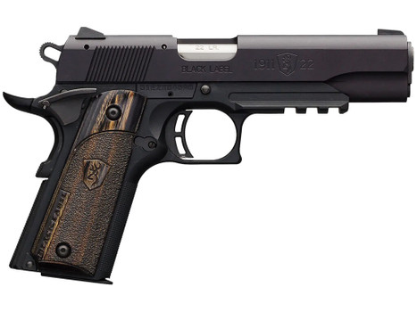 Browning 051816490 1911 Black Label Full Size Frame 22 LR 10+1, 4.25" Stainless Steel Barrel, Matte Black Serrated Slide & Polymer Frame w/Beavertail & Picatinny Rail
