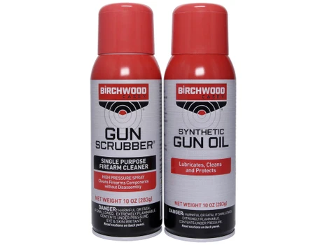 Birchwood Casey 33302 Gun Scrubber & Synthetic Gun Oil Combo Pack 10 oz. Aerosol Can 2 Pack