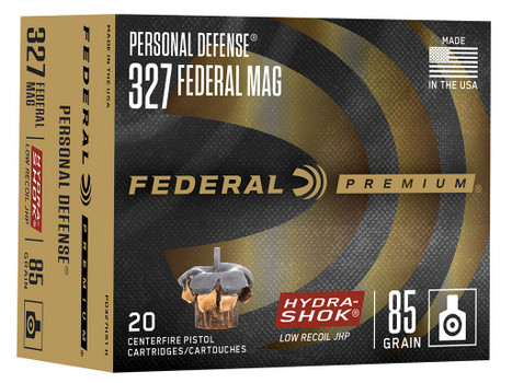 Federal PD327HS1H Hydra-Shok 327Federal Mag 85gr Jacketed Hollow Point 20 Per Box/10 Case