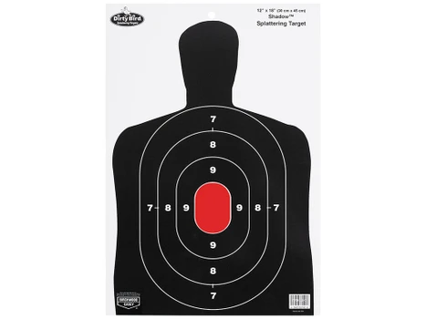 Birchwood Casey 35707 Dirty Bird BC-27 Silhouette Tagboard Hanging Pistol 12" x 18" Black/White 8 Per Pkg