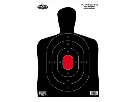 Birchwood Casey 35702 Dirty Bird BC-27 Silhouette Tagboard Hanging Pistol 12" x 18" Black/Red 100 Per Pkg
