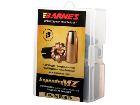 Barnes Bullets 30564 Expander MZ Muzzleloader 50 ExpanderMZ Hollow Point 250gr 15rd/Box