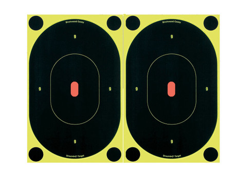 Birchwood Casey Shoot-N-C Reactive Target Self-Adhesive Paper Black/Yellow Oval Silhouette