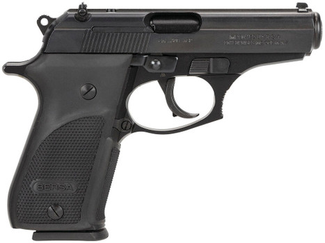 Bersa THUN380PM15 Thunder Plus Sub-Compact Frame 380 ACP 15+1, 3.50" Black Steel Barrel, Matte Black Serrated Steel Slide & Aluminum Frame w/Beavertail, Black Right Hand