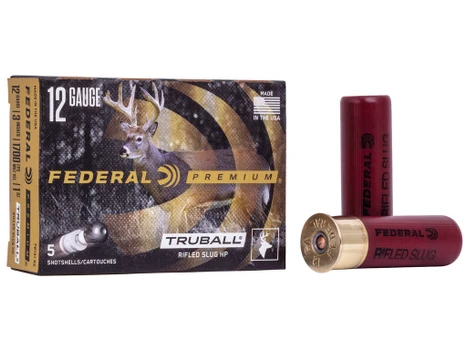 Federal PB131RS Premium Vital-Shok TruBall 12Gauge 3" 1oz RifledSlug Shot 5 Per Box/50 Case