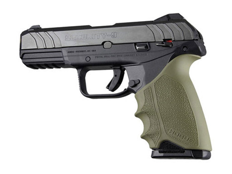 Hogue 17701 HandAll Beavertail made of Rubber with Textured OD Green Finish & Finger Grooves for Ruger Security-9