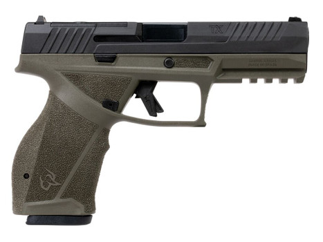 Taurus TX 9 Full Size 9mm Luger 17+1 4.50" Black Barrel, OD Green Alloy Steel Optic Ready/Serrated Slide, Black Stainless Steel Frame w/Picatinny Rail, Interchangeable Backstrap Grip