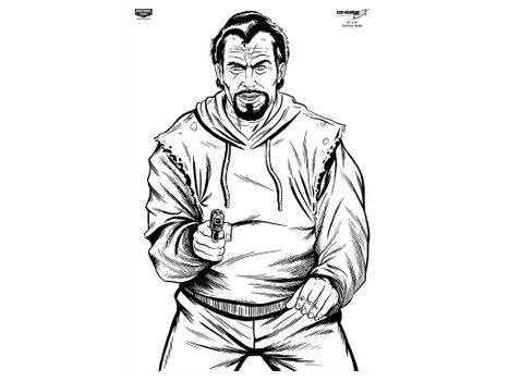 Birchwood Casey 37016 EZE-Scorer Bad Guy Silhouette Paper Target 23" x 35" 100 Per Pkg