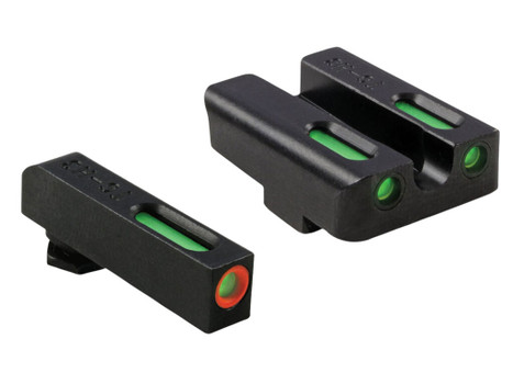 TruGlo TG13GL1PC TFX Pro Black | Green Tritium & Fiber Optic Orange Outline Front Sight Green Tritium & Fiber Optic Rear Sight